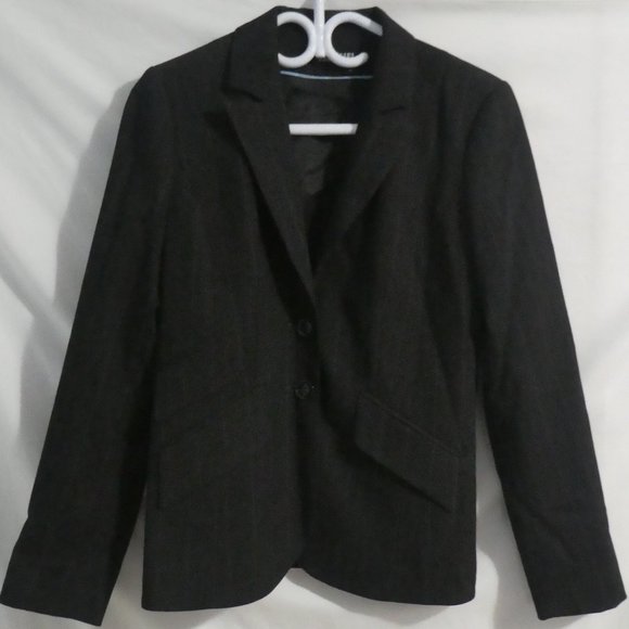 L'OFFICIEL | size 4 | Womens Striped Brown Blazer | Suit Jacket | Made in Canada - Picture 1 of 16